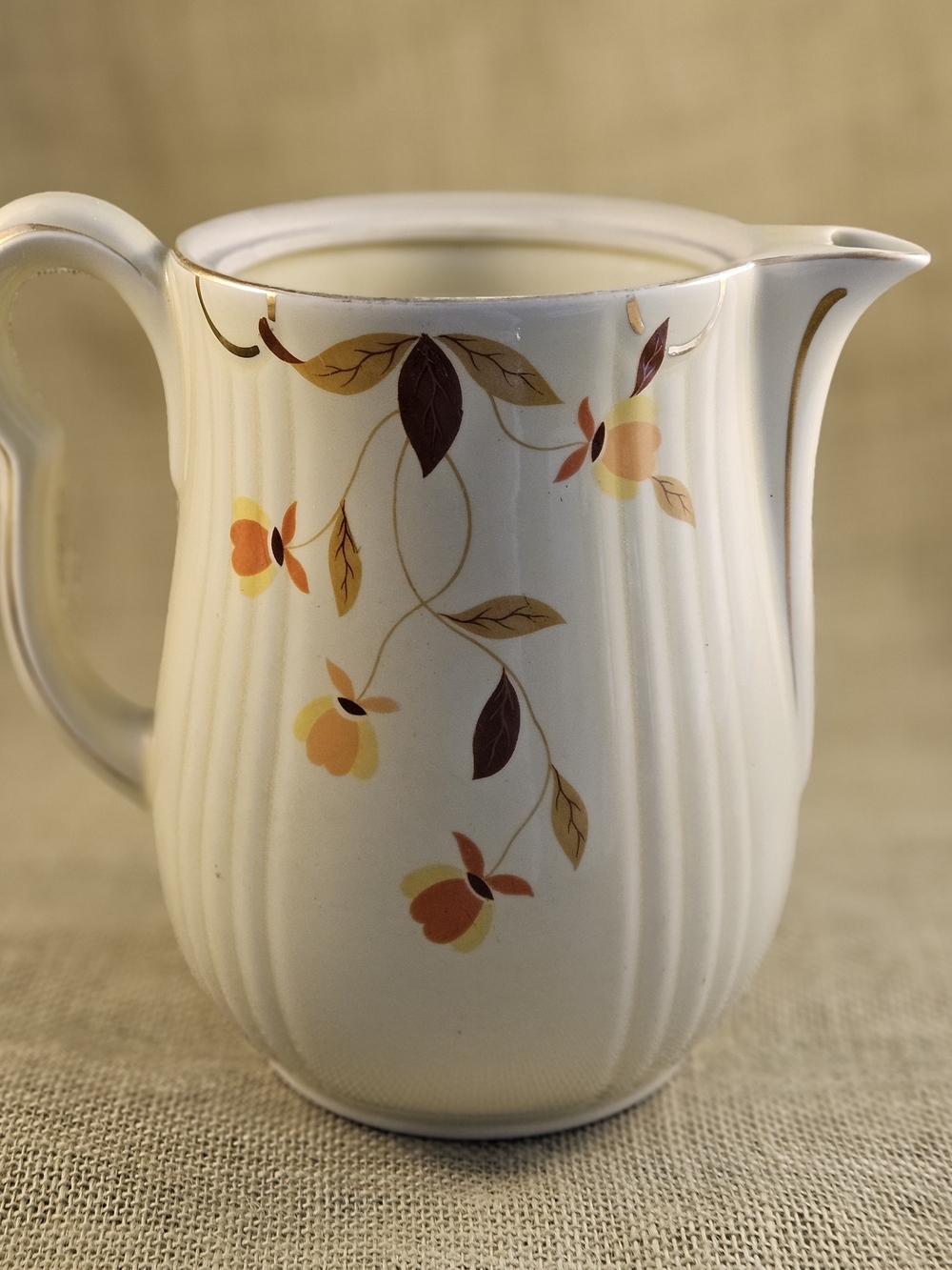 Vintage Hall's Superior Jewel Tea Co. Autumn Leaf Pitcher 7" Tall
